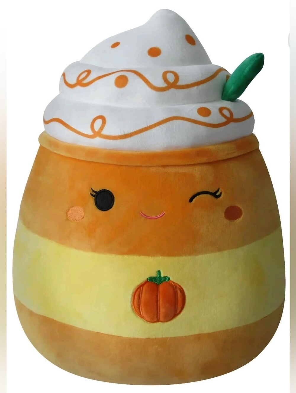 Sqishmallow Plush Large 14" Pumpkin Spice Whipped Cream Decorative Pillo NWOT